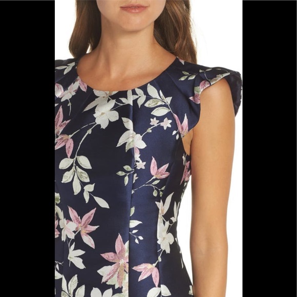 1901 Blue Floral Dress - Picture 4 of 8